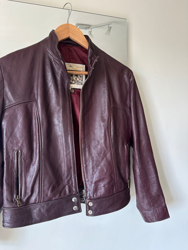 Burgundy soft leather jacket