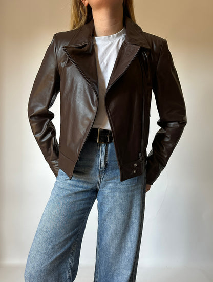 Dark brown leather jacket - new deadstock