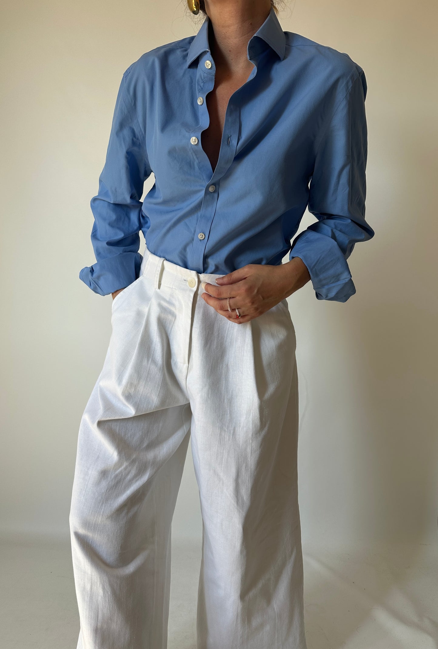 Passpartour blue cotton shirt