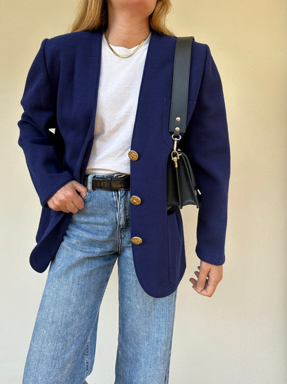 Paris navy wool blazer