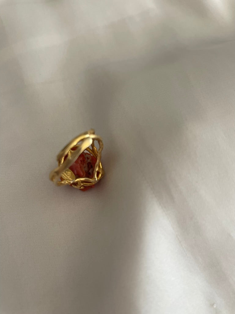 Anello argento 925 con corallo del Mediterraneo