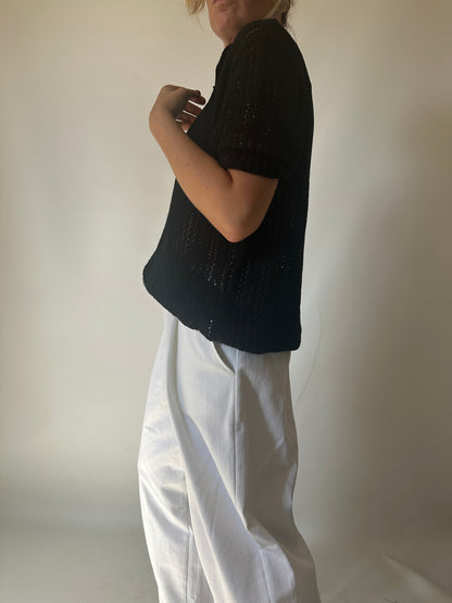 Cardigan in cotone traforato