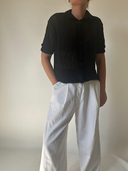 Cardigan in cotone traforato