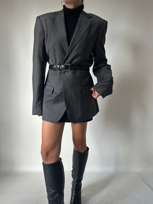 Pure wool grey blazer dress