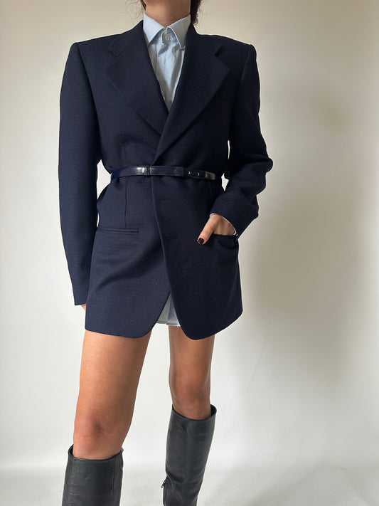 100% virgin vool navy blazer-dress