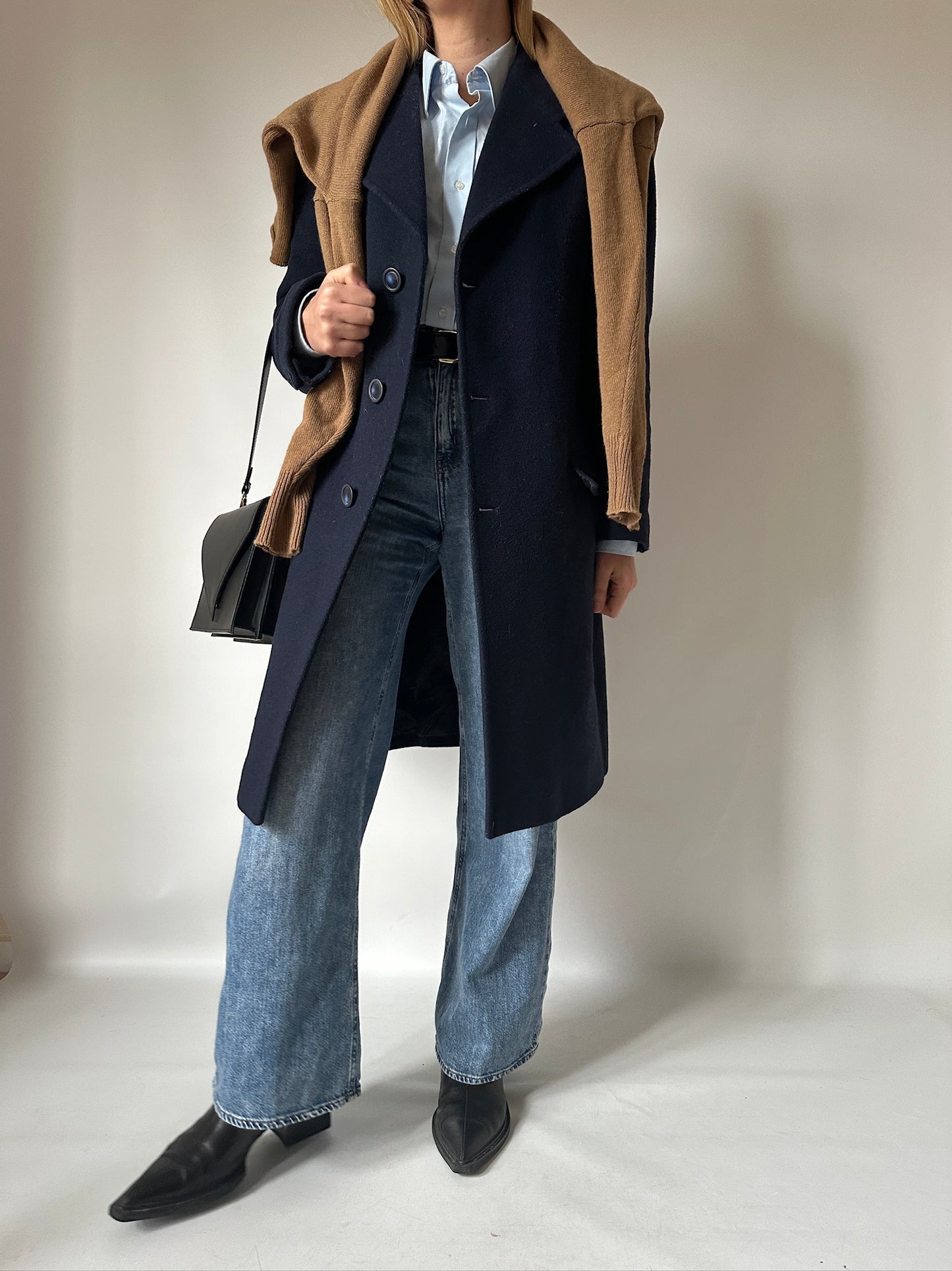 Essential tailored navy coat