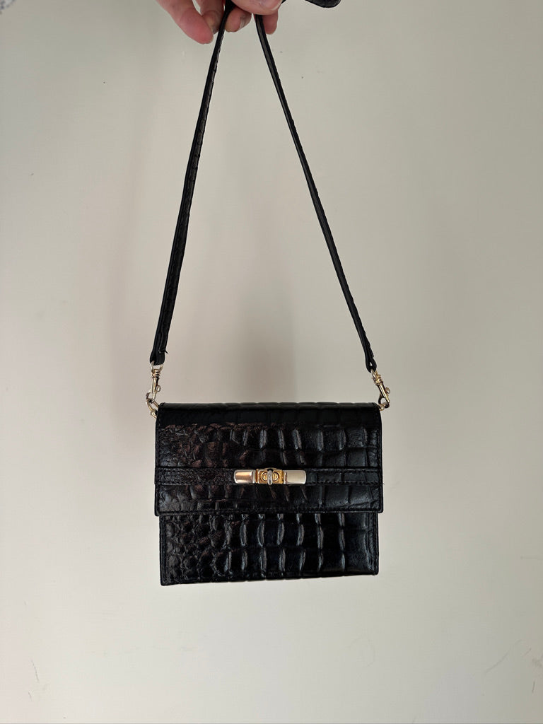 Croco leather mini bag