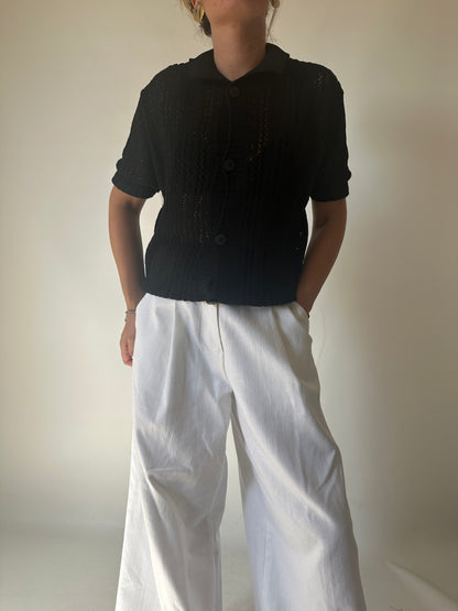 Cardigan in cotone traforato