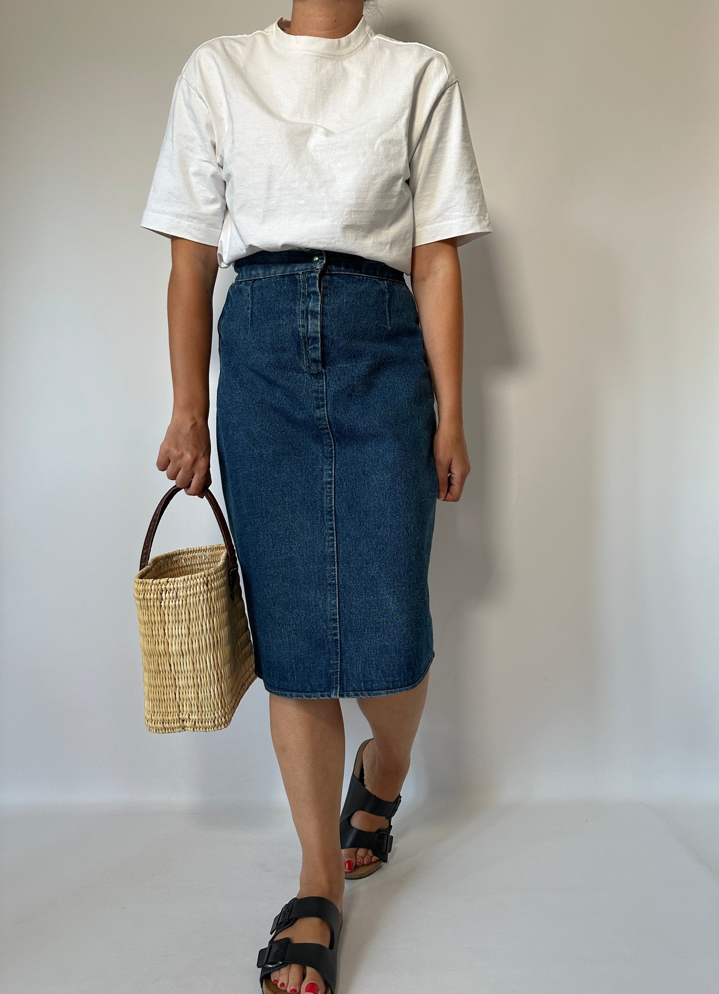 Indispensabile denim midi skirt