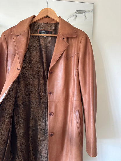 Caramello leather trench