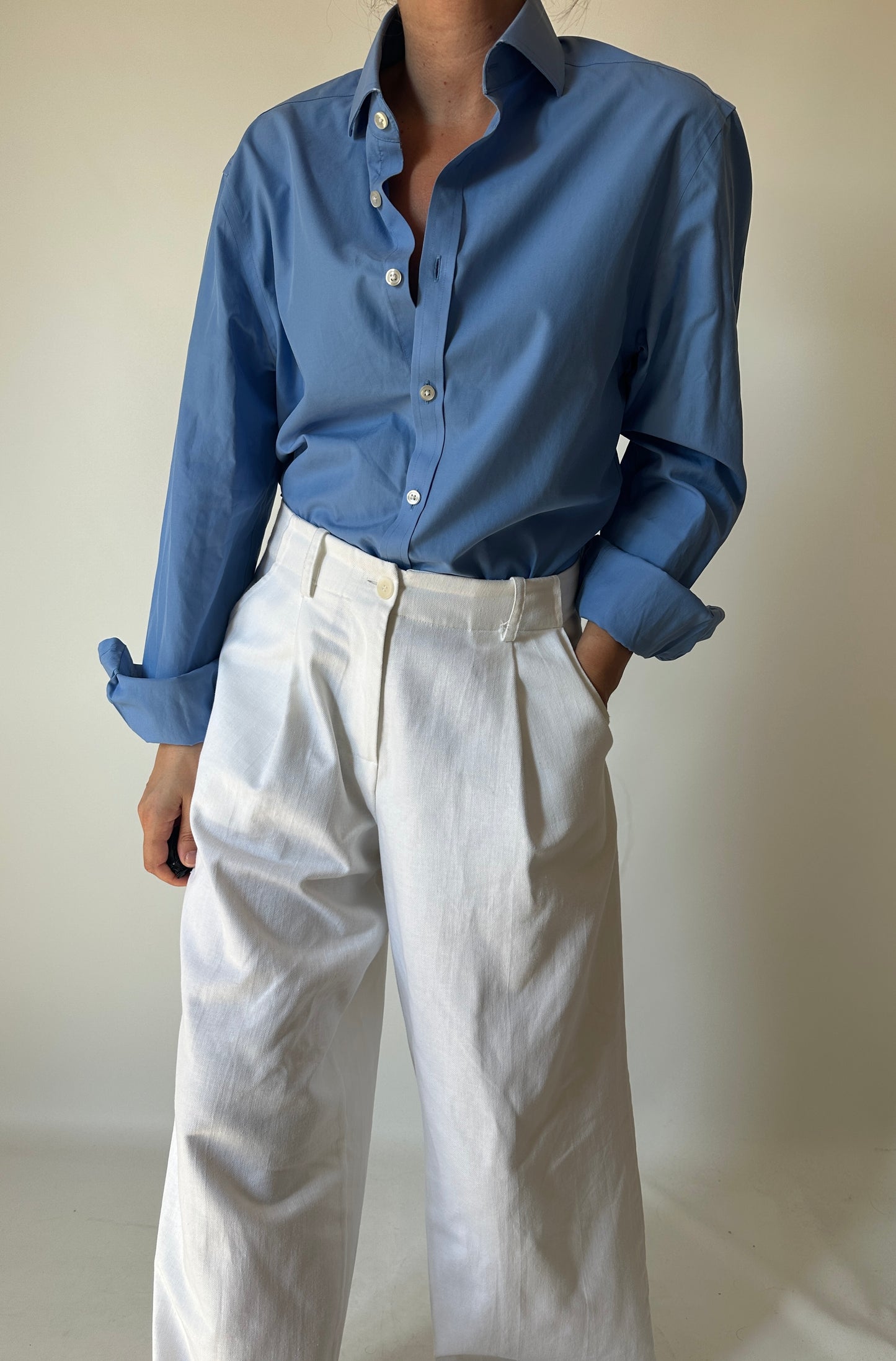 Passpartour blue cotton shirt