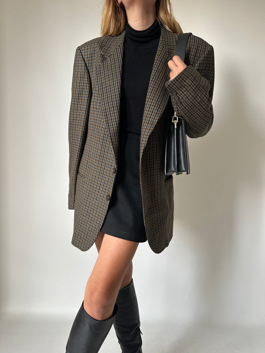 Pied de poule wool blazer