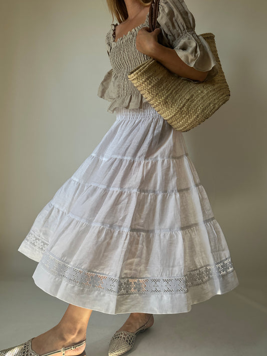 Gonna abito Sofia in puro lino