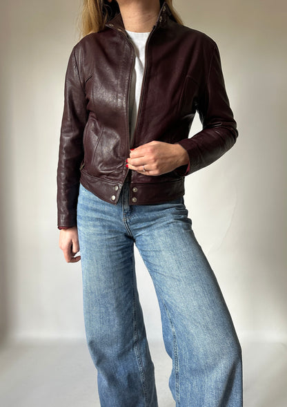 Burgundy soft leather jacket