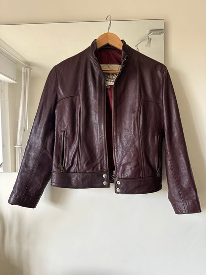 Burgundy soft leather jacket