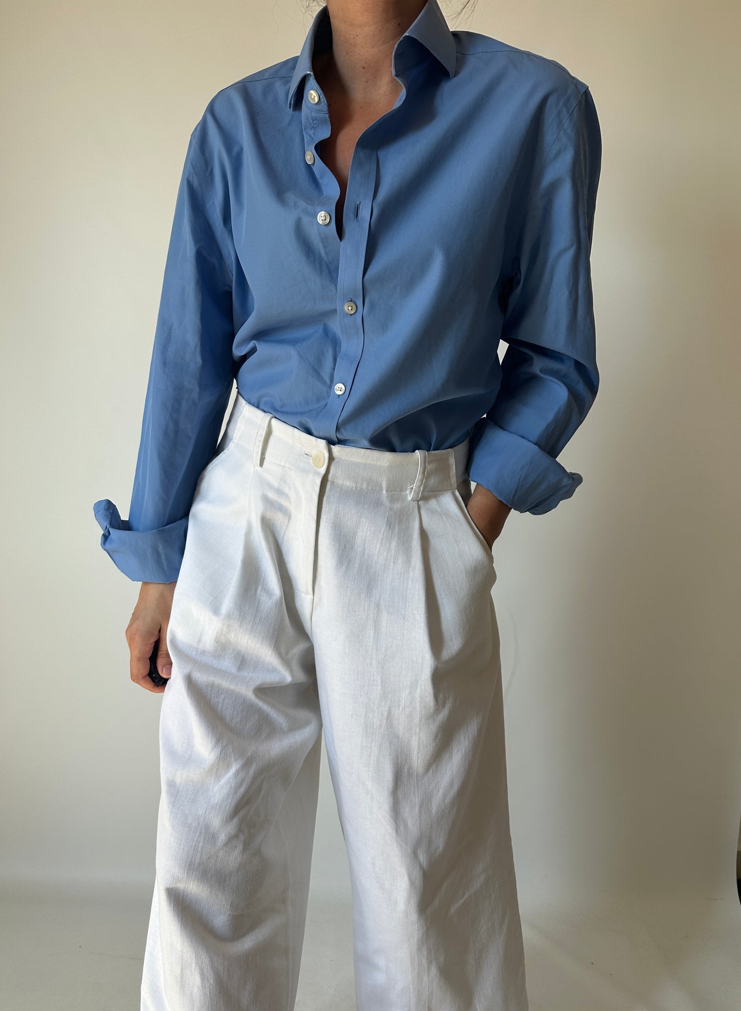 Passpartour blue cotton shirt