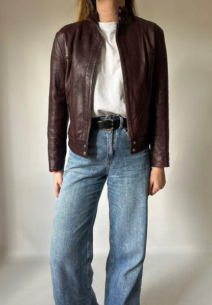 Burgundy soft leather jacket