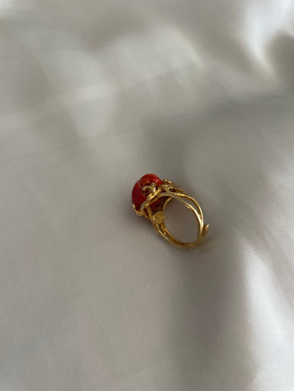 Anello argento 925 con corallo del Mediterraneo