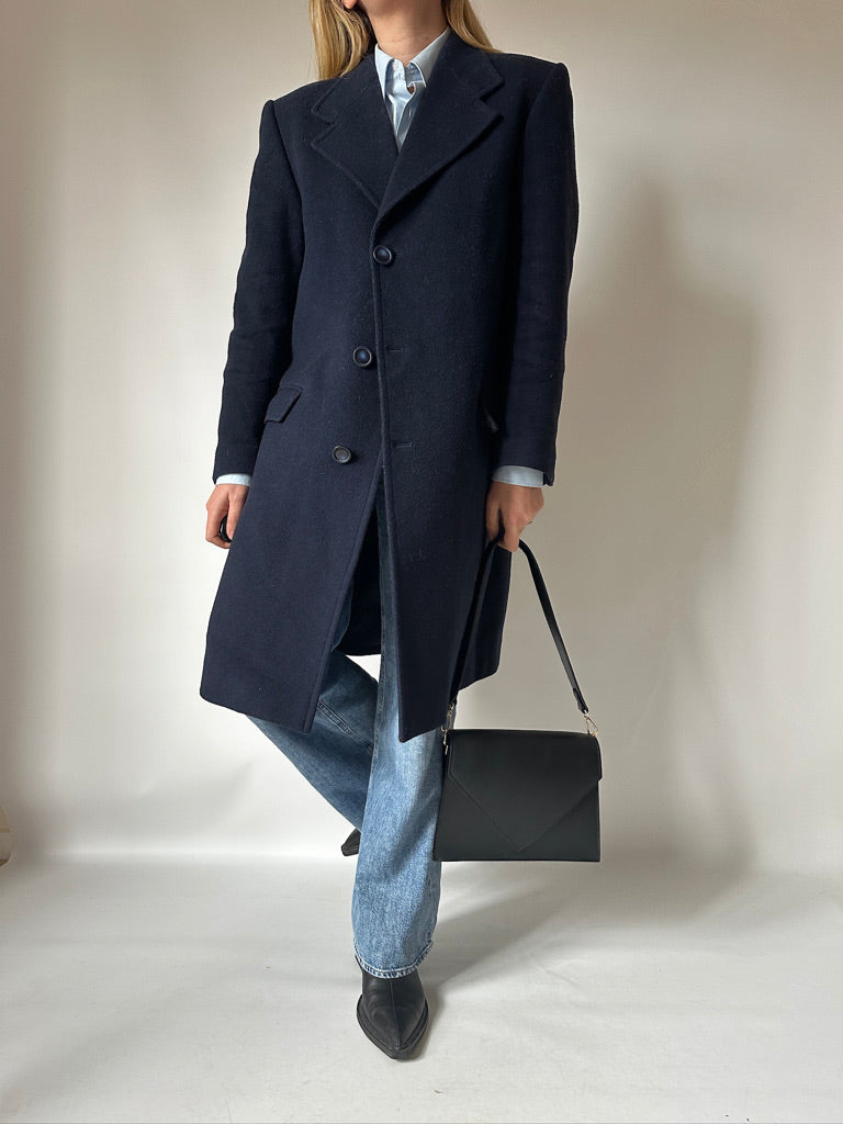 Essential tailored navy coat