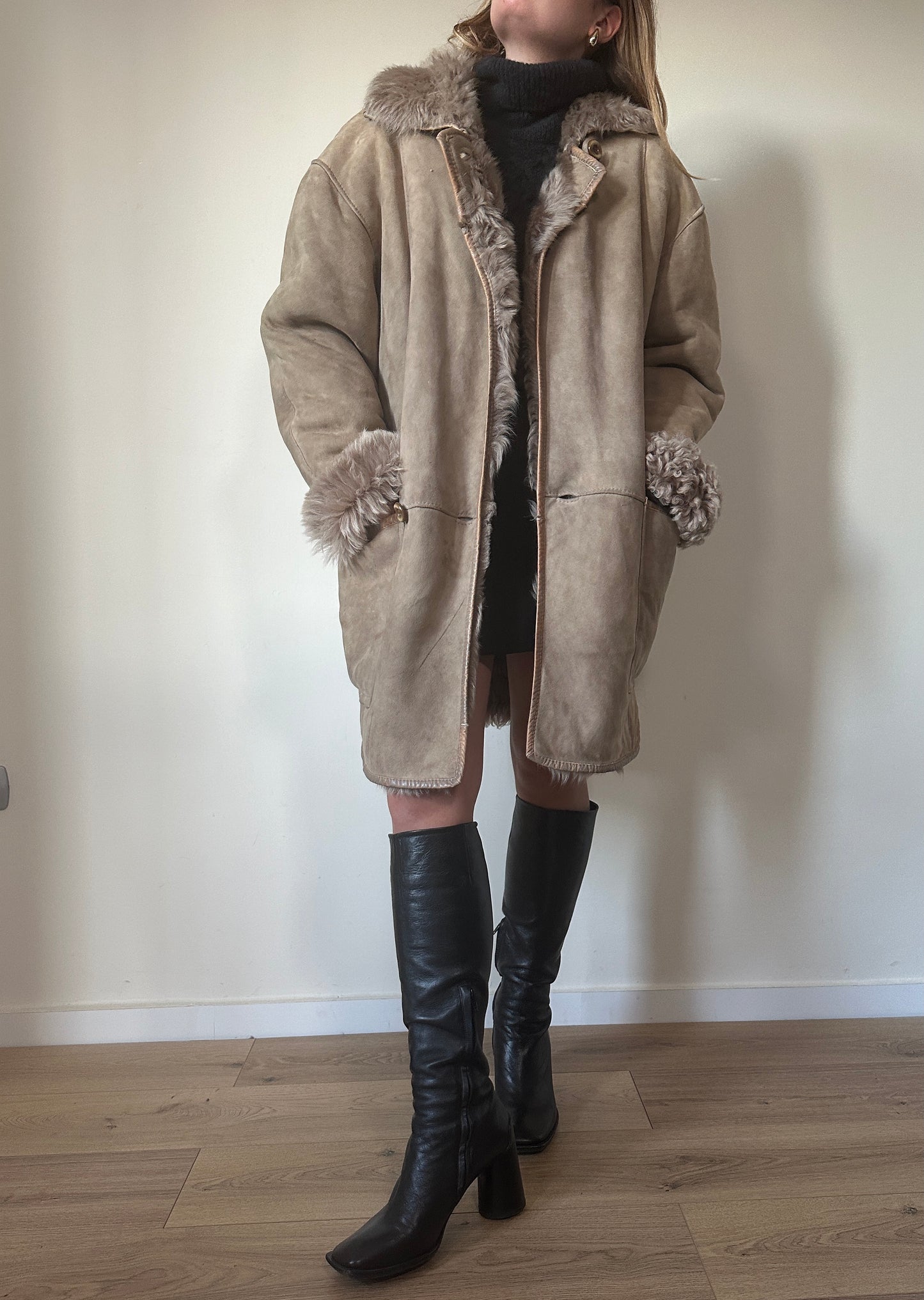 Ice shearling coat