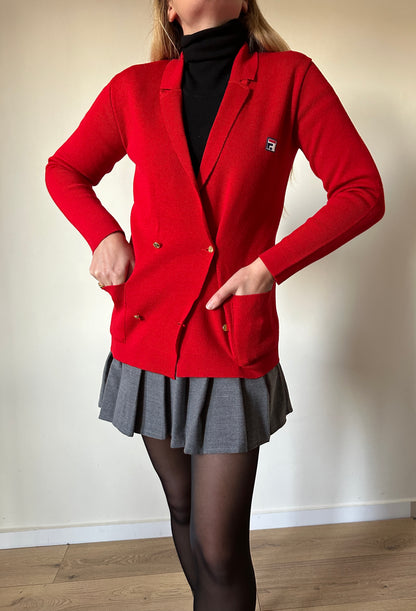 Wool red cardigan