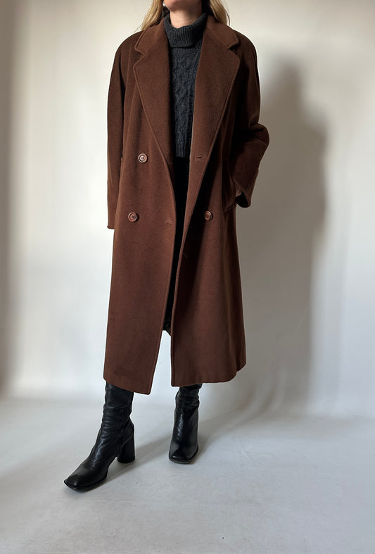 Chocolate wool and cachemire coat