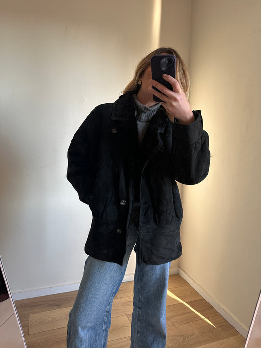 Black Shearling tg 42