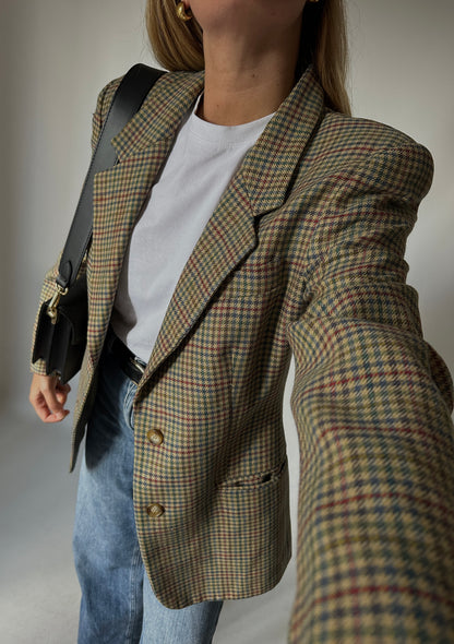 Pied de poule wool blazer