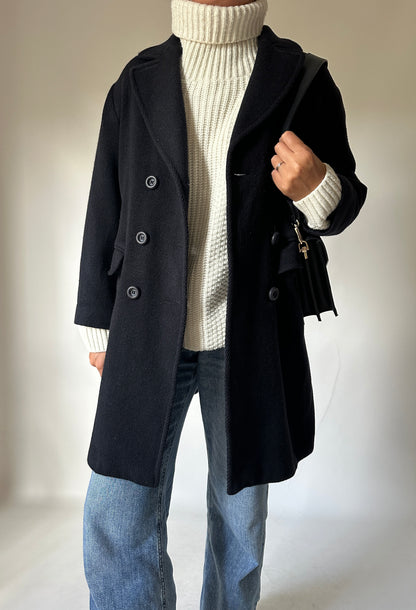 Pure wool navy coat