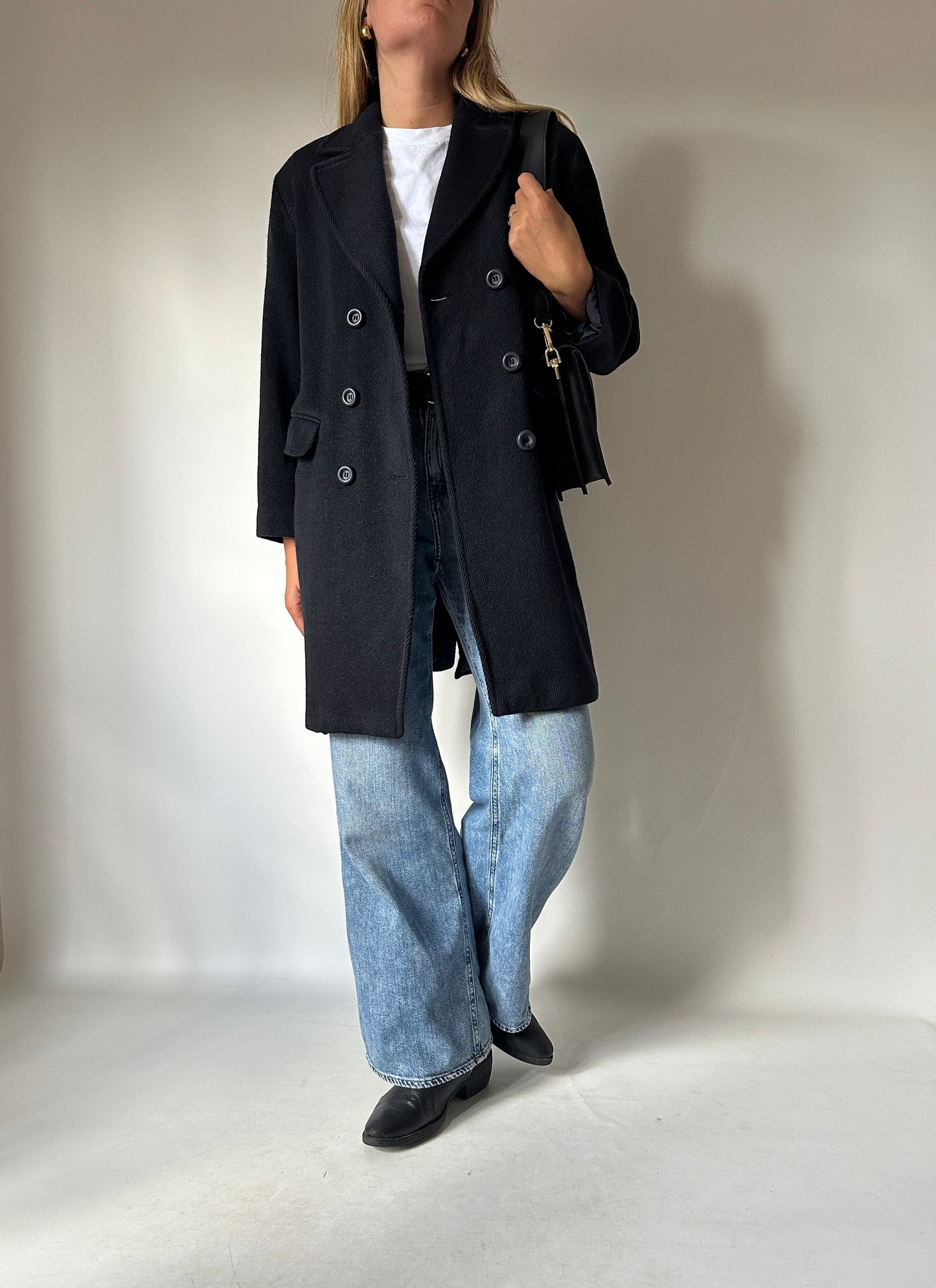 Pure wool navy coat