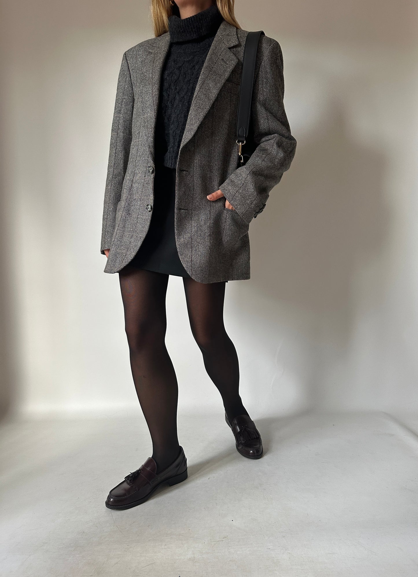 Lambswool and cachemire grey blazer