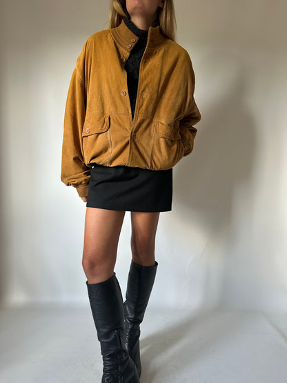 Caramel suede bomber