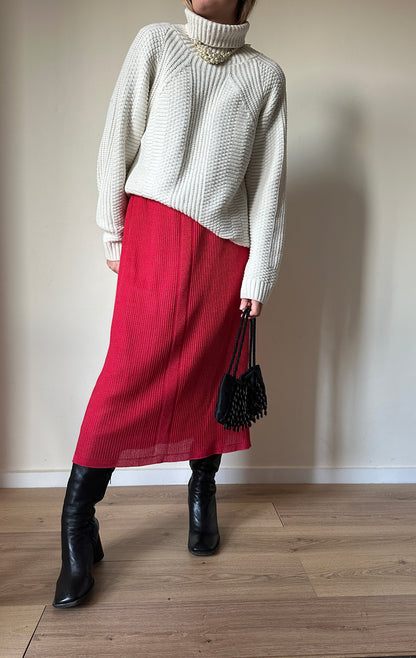 Plissè red skirt