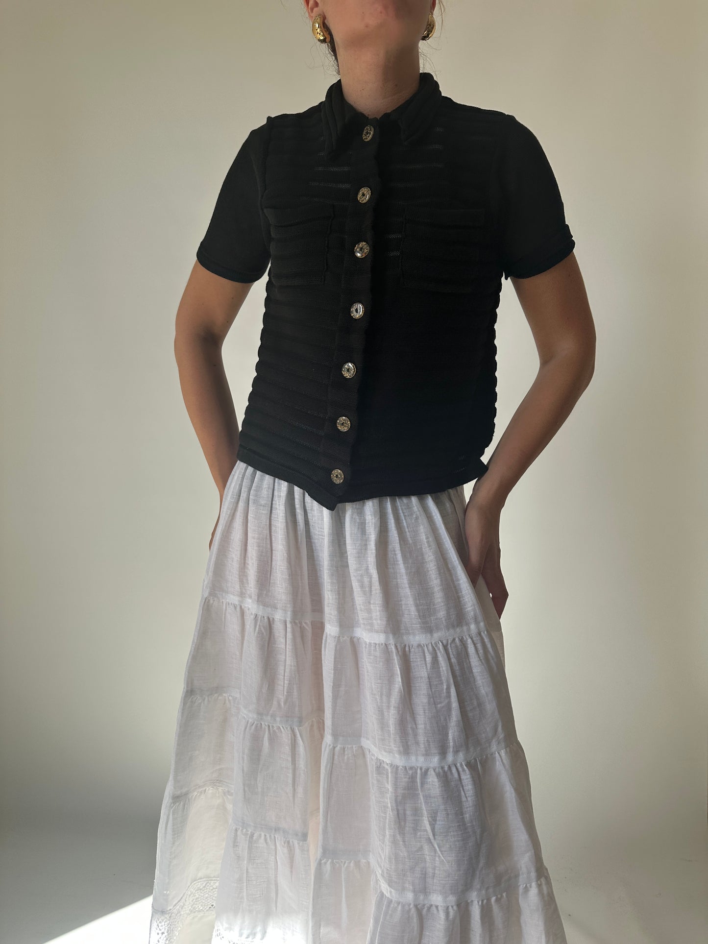 Cardigan in cotone nero