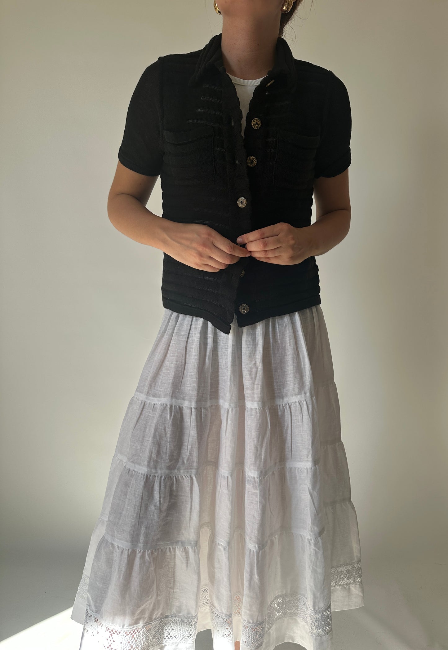 Cardigan in cotone nero