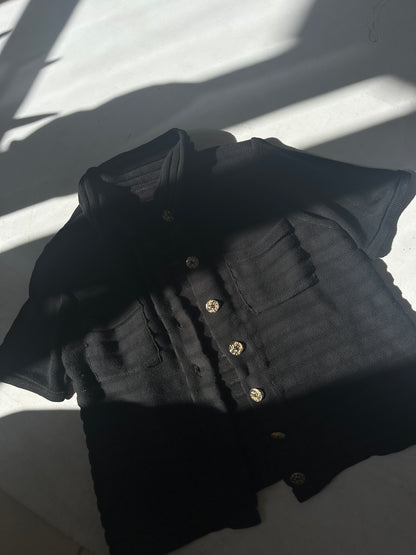 Cardigan in cotone nero