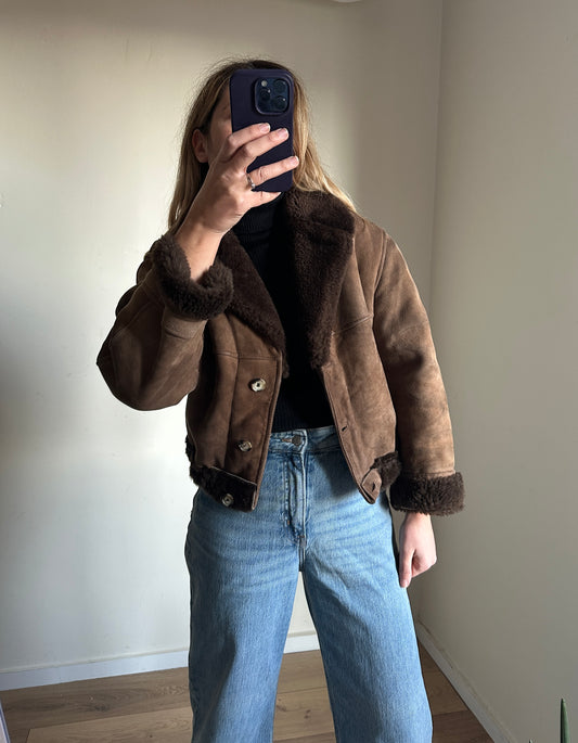 Brown petite shearling