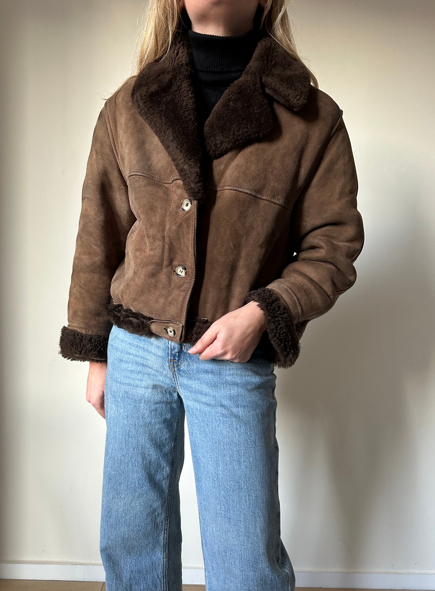 Brown petite shearling