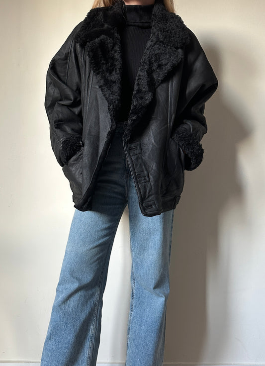 80s black Shearling