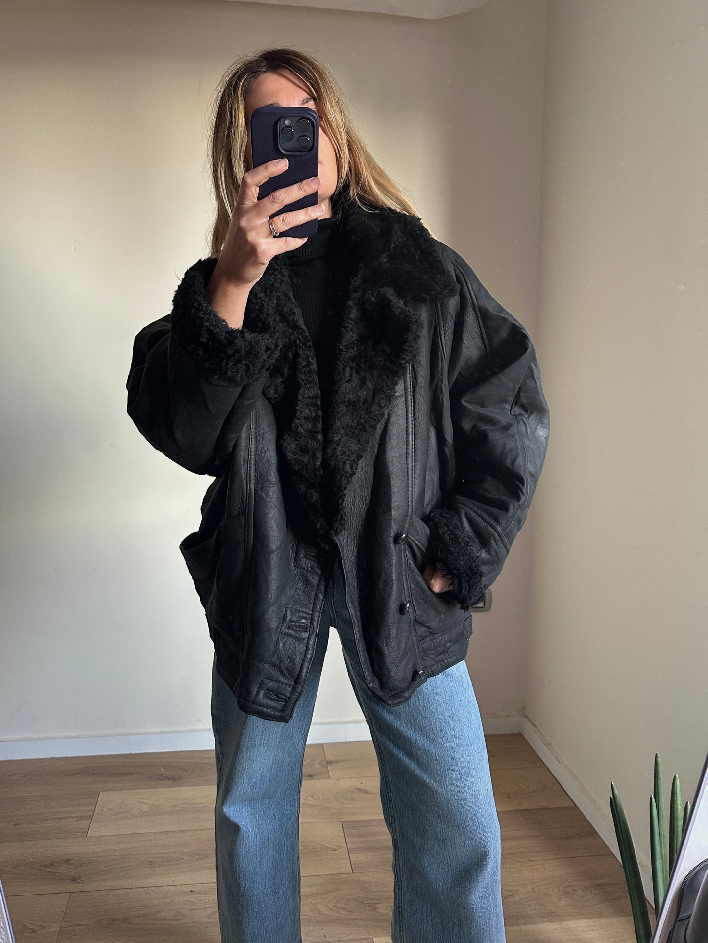 80s black Shearling