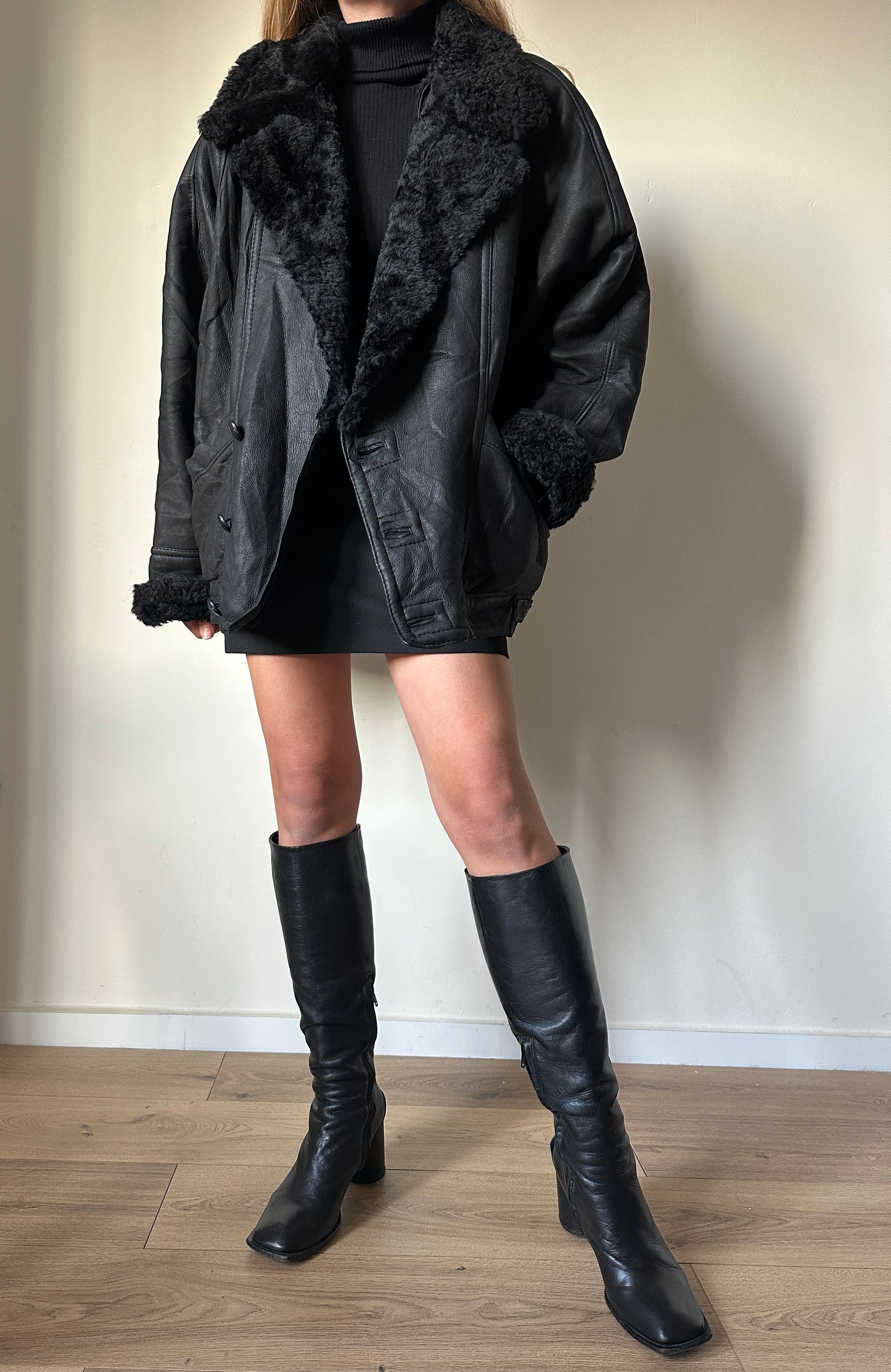 80s black Shearling