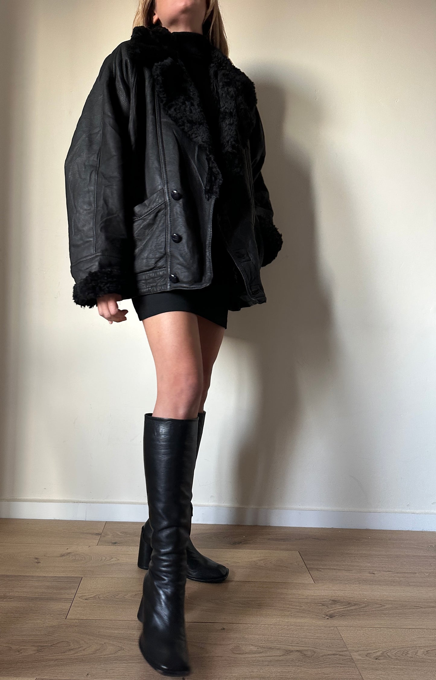 80s black Shearling