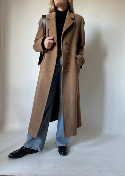 Wool, cachemire and angora extra long coat