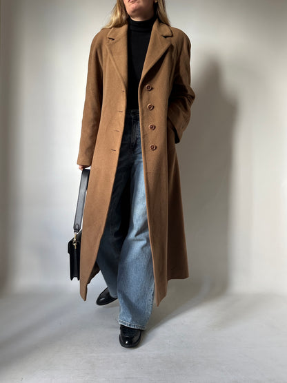 Wool, cachemire and angora extra long coat