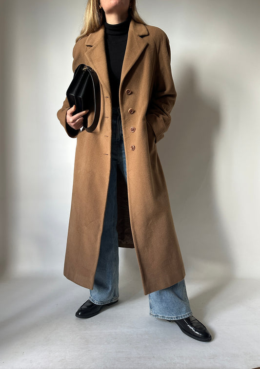 Wool, cachemire and angora extra long coat