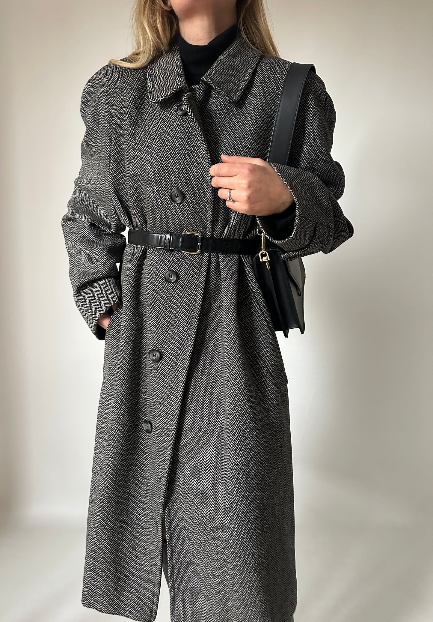 AQUASCUTUM cappotto lana spigato