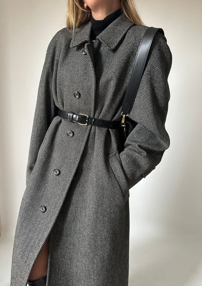 AQUASCUTUM cappotto lana spigato