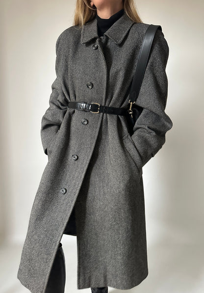 AQUASCUTUM cappotto lana spigato