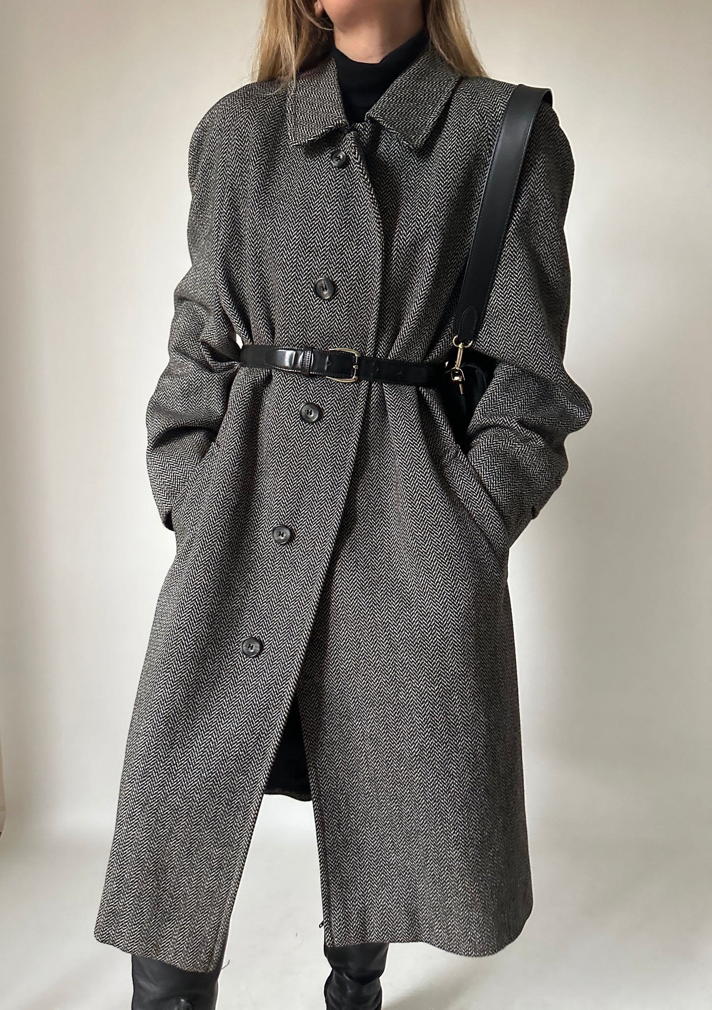 AQUASCUTUM cappotto lana spigato