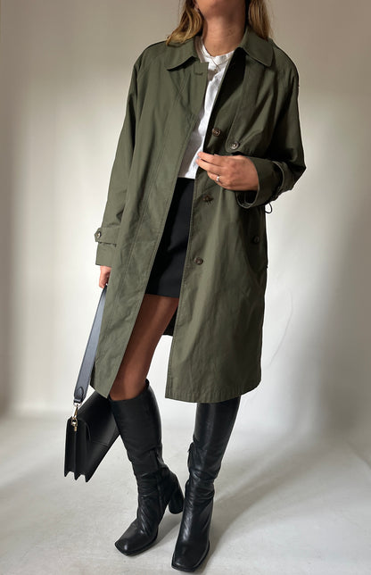 Trench verdone con interno in lana